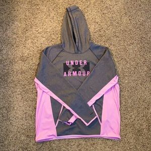 Gray and Pink Under Armour Sweatshirt
